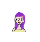 紫ヘアの女の子（個別スタンプ：10）