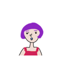 紫ヘアの女の子（個別スタンプ：12）