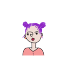 紫ヘアの女の子（個別スタンプ：22）
