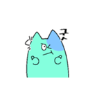 韓国語の変な色のお化け猫（個別スタンプ：2）