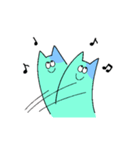 韓国語の変な色のお化け猫（個別スタンプ：3）