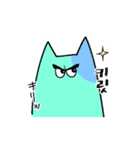 韓国語の変な色のお化け猫（個別スタンプ：6）