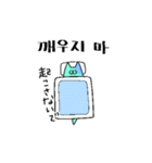 韓国語の変な色のお化け猫（個別スタンプ：18）