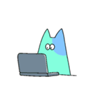 韓国語の変な色のお化け猫（個別スタンプ：30）
