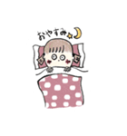 まる目の女の子（個別スタンプ：3）