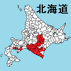 [LINEスタンプ] 北海道の市町村地図 その7の画像（メイン）