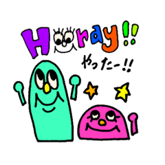 [LINEスタンプ] ニョロのちょこっとEnglish 日常編