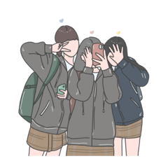 [LINEスタンプ] 韓国の学生
