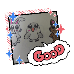 [LINEスタンプ] うさ、とりち、ねこち
