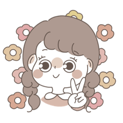 [LINEスタンプ] しろあんのみつ編みちゃんスタンプ