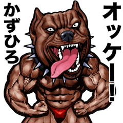 [LINEスタンプ] かずひろ 専用 筋肉マッチョアニマル