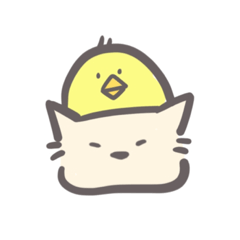 [LINEスタンプ] 黄色いひよことクリームねこ