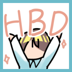 [LINEスタンプ] 目で語るひと 「誕生日＆意外と汎用性」編