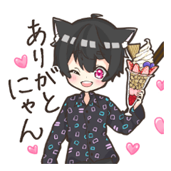 [LINEスタンプ] のら猫ブラ子がにゃんにゃんするスタンプ