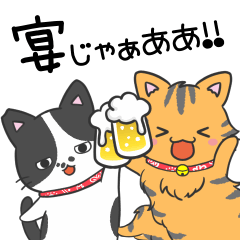 [LINEスタンプ] 猫の信長と茶々スタンプ1