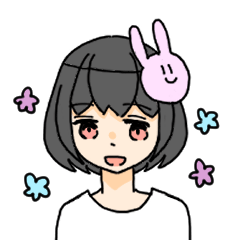 [LINEスタンプ] うさぎ可愛し女の子