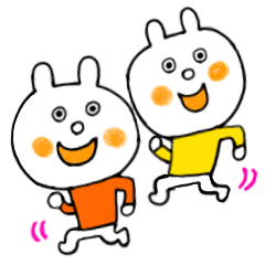 [LINEスタンプ] ふたごうさちゃん