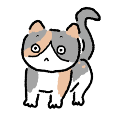 [LINEスタンプ] びっくり顔の三毛猫ちゃん