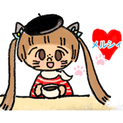 [LINEスタンプ] ツインテールのねこ