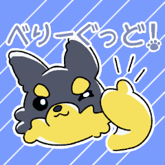 [LINEスタンプ] 黒まゆげチワワの日常会話