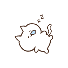 [LINEスタンプ] おっとりしろねこ