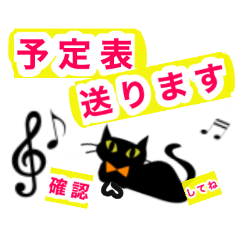 [LINEスタンプ] 音楽教師がよく使う黒猫シリーズ