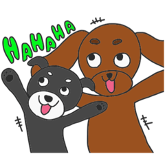 [LINEスタンプ] 2匹合わせてピンティル！英語ver.