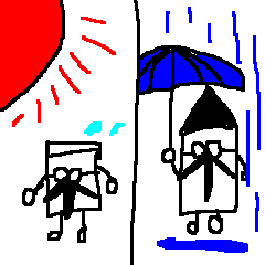 [LINEスタンプ] えんぴつ博士＆けしごむ博士 梅雨・夏ver