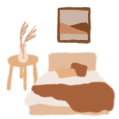 [LINEスタンプ] Brown interior