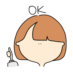 [LINEスタンプ] おかっぱガール顔だけスタンプ