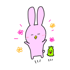 [LINEスタンプ] ウサピヨとモシャモシャ君の毎日