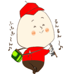 [LINEスタンプ] 赤帽子の釣りボーイ