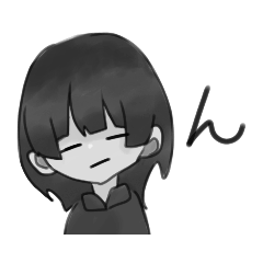 [LINEスタンプ] モノクロちゃん(   ◜ω◝ )