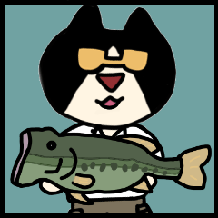 [LINEスタンプ] ブラックバス釣りが好きなネコ:1