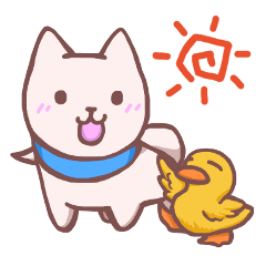 [LINEスタンプ] しろいーぬとおともだち