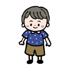 [LINEスタンプ] にじいろのおとこのこ