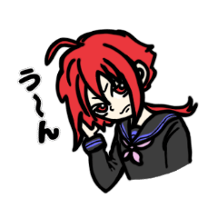 [LINEスタンプ] 赤髪生徒の日常