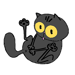 [LINEスタンプ] 黒猫にゃんころりん