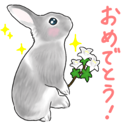 [LINEスタンプ] うさぎのモック(基本のあいさつ)