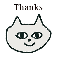 [LINEスタンプ] ねこ顔らくがき と 英語 English