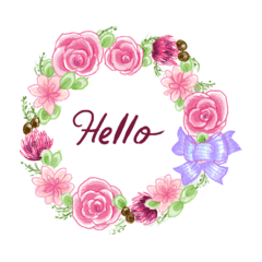 [LINEスタンプ] お花たっぷり！あいさつスタンプ