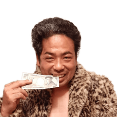 [LINEスタンプ] 年収100兆円の男「あっちー」