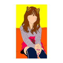 [LINEスタンプ] 女の子の線画スタンプ
