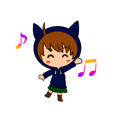 [LINEスタンプ] 猫耳パーカー女子スタンプ。