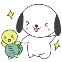 [LINEスタンプ] たろ犬と、つるちゃとカメち 1