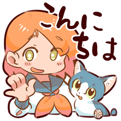 [LINEスタンプ] セーラー服とハチワレのスタンプ