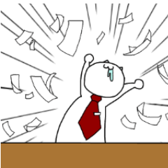 [LINEスタンプ] 目がキマッてる社畜ネコ