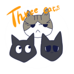 [LINEスタンプ] 3匹のネコ（河童）