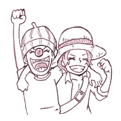 [LINEスタンプ] ONE PIECE 赤太郎とバギ次郎