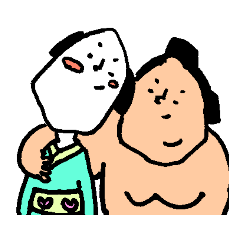 [LINEスタンプ] 703おかめさん＆力士さん